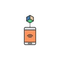 Mobile virtual reality colored vector icon