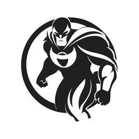 super hero, logo concept black and white color, hand drawn illustration vector