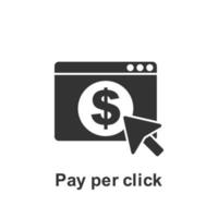 Online marketing, pay per click vector icon