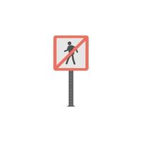 No pedestrians colored vector icon