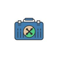 Drone bag colored vector icon