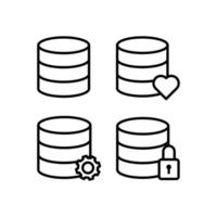 date, base, lock, settings, heart sign vector icon