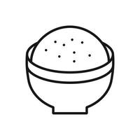 Editable Icon of Bowl Rice, Vector illustration isolated on white background. using for Presentation, website or mobile app
