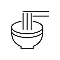 Editable Icon of Bowl Noodle, Vector illustration isolated on white background. using for Presentation, website or mobile app