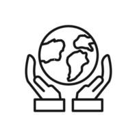 Editable Icon of Save Earth, Vector illustration isolated on white background. using for Presentation, website or mobile app