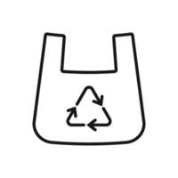 editable icono de reciclar el plastico bolsa, vector ilustración aislado en blanco antecedentes. utilizando para presentación, sitio web o móvil aplicación
