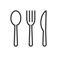 Editable Icon of Spoon, Fork and Knife, Vector illustration isolated on white background. using for Presentation, website or mobile app