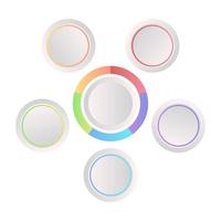 Five segment circular info graphic illustration vector