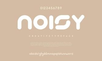 Noisy modern abstract digital alphabet font. Minimal technology typography, Creative urban sport fashion futuristic font and with numbers. vector illustration