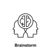 Brainstorm, idea, head vector icon