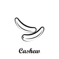 Crustaceans, fruit, cashew vector icon