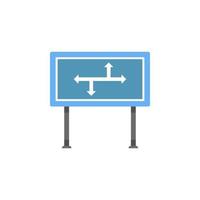 Highway signboard colored vector icon