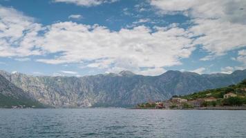 beautiful bay of kotor in montenegro where mountains reach crystal clear waters video