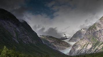 timelapse of the nigardsbreen glacier in the jostedalsbreen national park in norway video