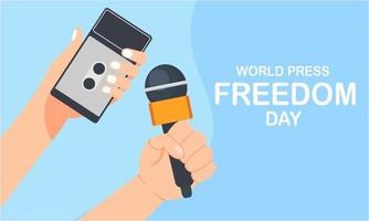 Flat design world press freedom day illustration vector