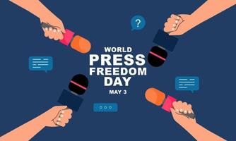 Flat design world press freedom day illustration vector