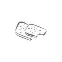 Whole grain, bread hand drawn vector icon