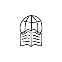 The Globe and the Book sketch vector icon