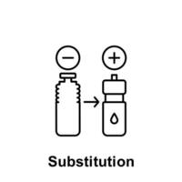 Substitution, plastic vector icon