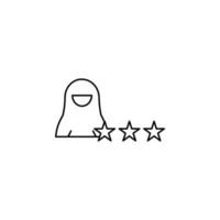 rate, Muslim businesswoman vector icon