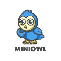 Owl blue cute mascot vector