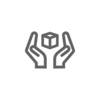 Hand touch hologram vector icon