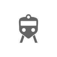 ferrocarril, firmar, tren vector icono