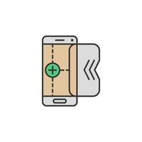 Drone navigation mobile colored vector icon