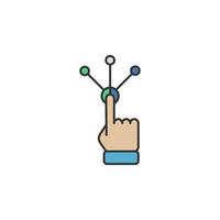 Hand gesture touch colored vector icon