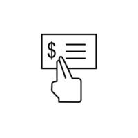 Dollar, check, finger, touch vector icon