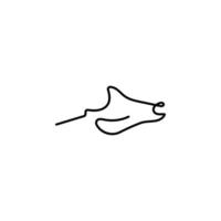 Manta ray one line vector icon