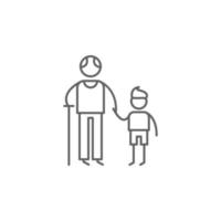 Grandparents, family vector icon