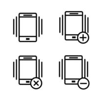 set of vibration Smartphone vector icon