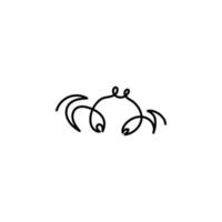 Crab one line vector icon