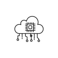 Artificial cloud concept line vector icon