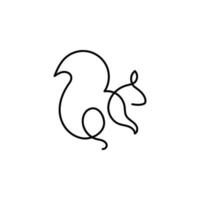 Squirrel one line vector icon