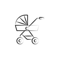Pushchair of baby concept line vector icon
