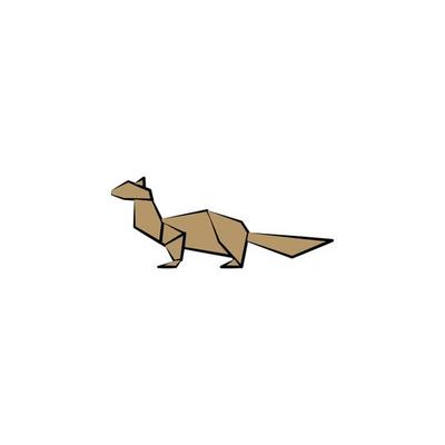 sable colored origami style vector icon