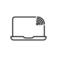 Editable Icon of Laptop Wireless Connection,Vector illustration isolated on white background. using for Presentation, website or mobile app vector