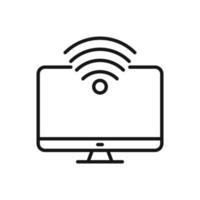 Editable Icon of Computer Wireless Connection, Vector illustration isolated on white background. using for Presentation, website or mobile app