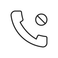 Editable Icon of Rejection Blocked Call, Vector illustration isolated on white background. using for Presentation, website or mobile app