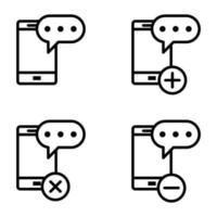 set of SMS smartphone vector icon
