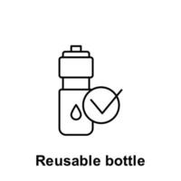 Reusable bottle vector icon