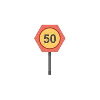 Fifty km colored vector icon