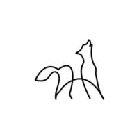 Wolf one line vector icon
