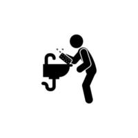 man cleaning vector icon