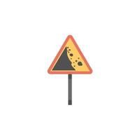 Falling rocks colored vector icon