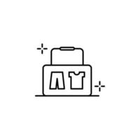 Luggage, dress, airport vector icon