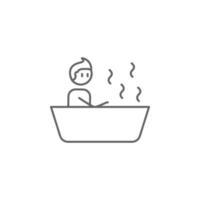 Bath, physiotherapy, man vector icon