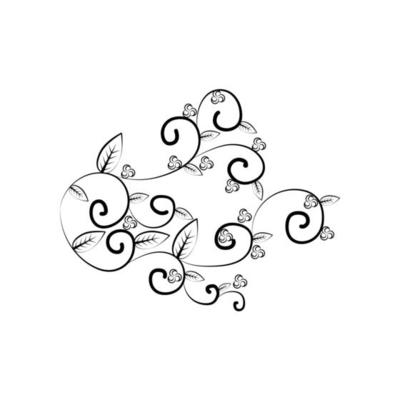 decorative flowers, hand draw vector icon